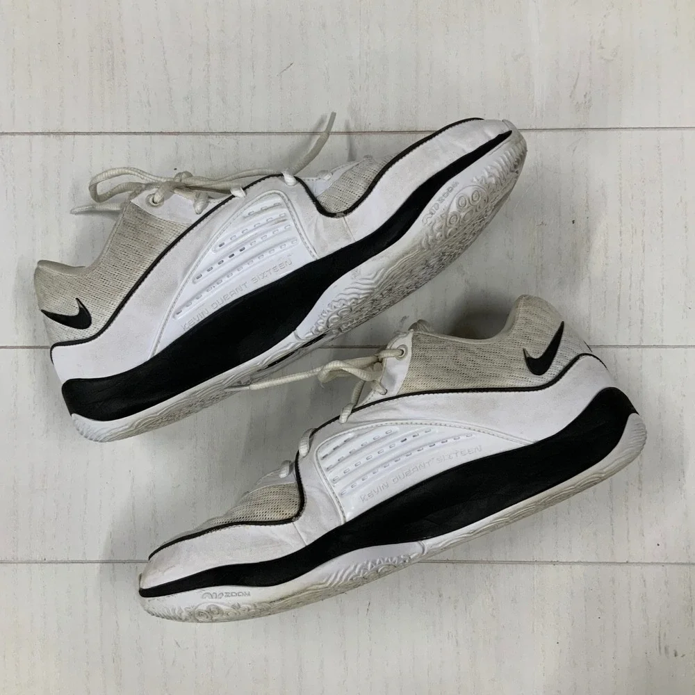 Nike KD 16 Basketball Shoes White Black Mens Size 12 Sneakers‎
